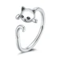 Bague Chat Espiègle Réglable en Acier Inoxydable.