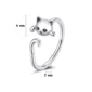 Bague Chat Espiègle Réglable en Acier Inoxydable (dimensions).