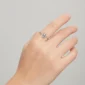 Bague Ouverte Chat Espiègle en Acier Inoxydable.