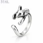 Bague Ouverte Souris en Acier Taille Réglable.