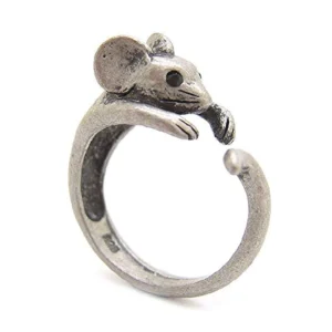 Bague Ouverte Souris en Laiton - Taille Réglable.