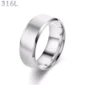 Bague Unisexe Acier 316L Finition Brossée 8 mm.