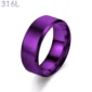 Bague Unisexe Acier 316L Violet PVD Finition Brossée 8 mm.
