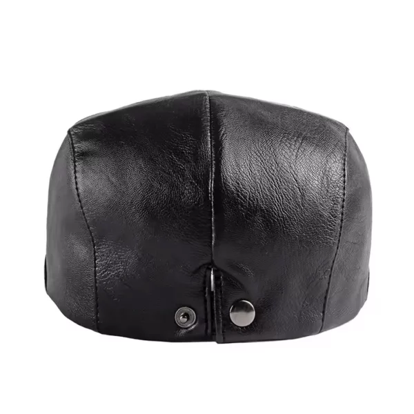 Béret Duckbill en Cuir Noir pour Homme Taille Réglable Pression Béret Duckbill en Cuir Noir pour Homme Taille Réglable Pression.