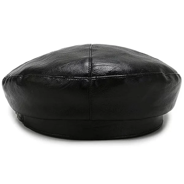 Béret Militaire Femme en Cuir Synthétique Noir Béret Militaire Femme en Cuir Synthétique Noir.
