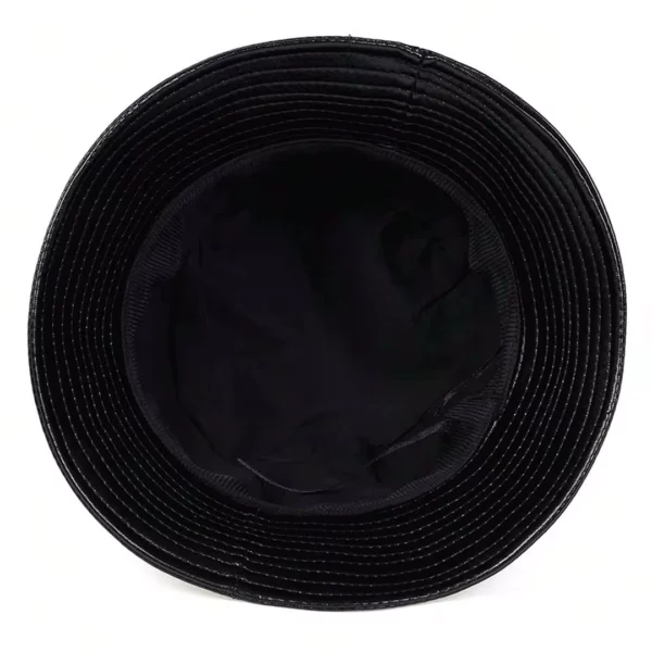 Bob en Cuir Noir Homme Femme avec Doublure Confort (vue du dessous) Bob en Cuir Noir Homme Femme avec Doublure Confort (vue du dessous).