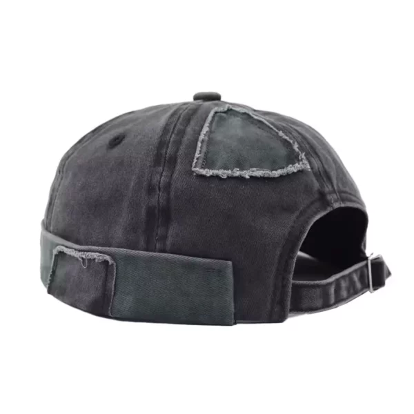 Bonnet Docker Gris en Denim pour Homme Style Grunge Rock.