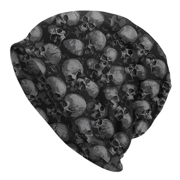 Bonnet Noir Têtes de Mort Léger et Souple Homme et Femme Bonnet Noir Têtes de Mort Léger et Souple Homme et Femme.