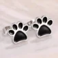 Boucles d’Oreilles Empreinte de Chien en Acier Inoxydable.