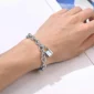 Bracelet Chaîne Rolo Acier Inoxydable & Pendentif Cadenas Unisexe.