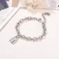 Bracelet Chaîne Rolo Acier Inoxydable & Pendentif Cadenas avec fermoir mousqueton.