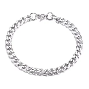 Bracelet Gourmette Maille Cubaine - Acier Inoxydable 7 mm.