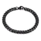Bracelet Gourmette Maille Cubaine - Acier Noir PVD 7 mm.