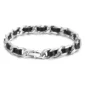 Bracelet Homme Chaîne Cubaine & Lanière Cuir Traversante.