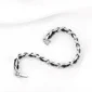 Bracelet Homme Chaîne Cubaine & Lanière Cuir Traversante - Fermoir à boucle déployante.