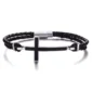 Bracelet Homme Cuir Tressé & Croix Acier Noir Onyx.