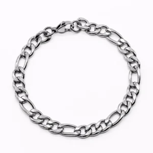 Bracelet Homme Maille Figaro Acier Inoxydable - 6 mm.