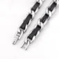Bracelet Homme Maillons Cubains en Acier Inoxydable & Lanière Cuir Traversante.