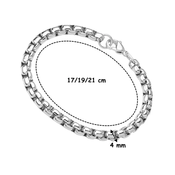 Bracelet Mailles Vénitiennes 4mm en Acier Inoxydable (dimensions) Bracelet Mailles Vénitiennes 4mm en Acier Inoxydable (dimensions).