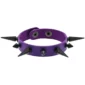 Bracelet Punk Clouté en Similicuir - Pics Noirs Asymétriques (variante cuir PU violet).