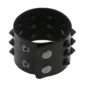 Bracelet Punk à Clous Coniques - Similicuir Noir & Fermeture à Boutons Pression.
