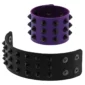 Bracelet Punk à Clous Coniques - Similicuir Noir ou Violet.