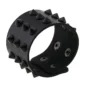 Bracelet Punk à Clous Coniques en Similicuir Noir.