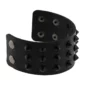 Bracelet à Clous Coniques en Similicuir Noir.