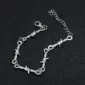Bracelet en Fil Barbelé Acier Inoxydable avec Extension 5 cm Style Punk