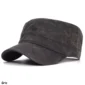 Casquette Militaire Coton Ciré Gris Vintage Ajustable.