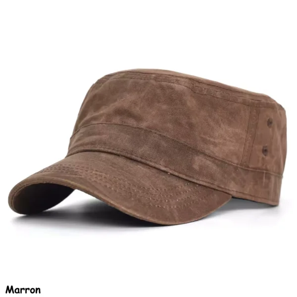 Casquette Militaire Coton Ciré Marron Vintage Ajustable Casquette Militaire Coton Ciré Marron Vintage Ajustable.