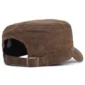 Casquette Militaire Coton Ciré Marron à Fermeture Ajustable.