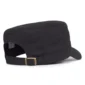 Casquette Militaire Coton Ciré Noir Ajustable 56 à 59 cm.