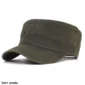 Casquette Militaire Coton Ciré Vert Armée Vintage Ajustable.