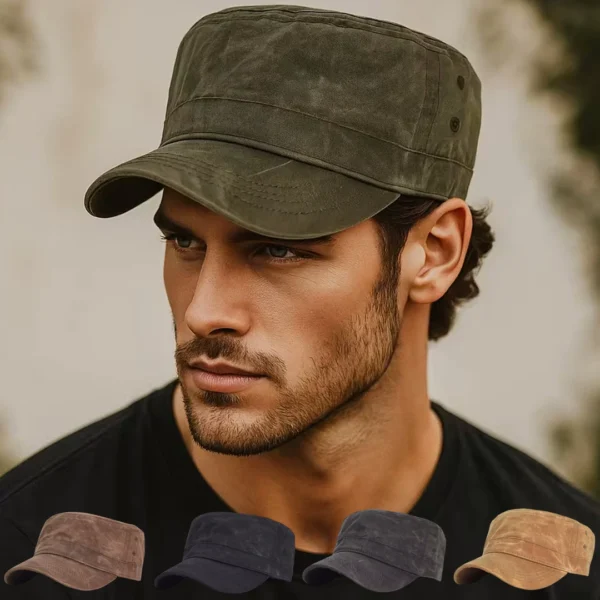 Casquette Militaire Coton Ciré Vintage Ajustable Casquette Militaire Coton Ciré Vintage Ajustable.