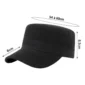 Casquette Militaire Noire en Coton Unisexe (dimensions).