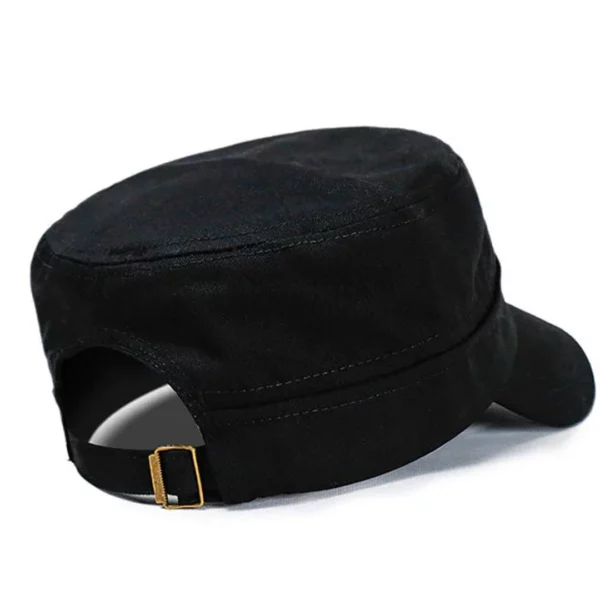 Casquette Militaire Noire en Coton avec Sangle Ajustable Casquette Militaire Noire en Coton avec Sangle Ajustable.