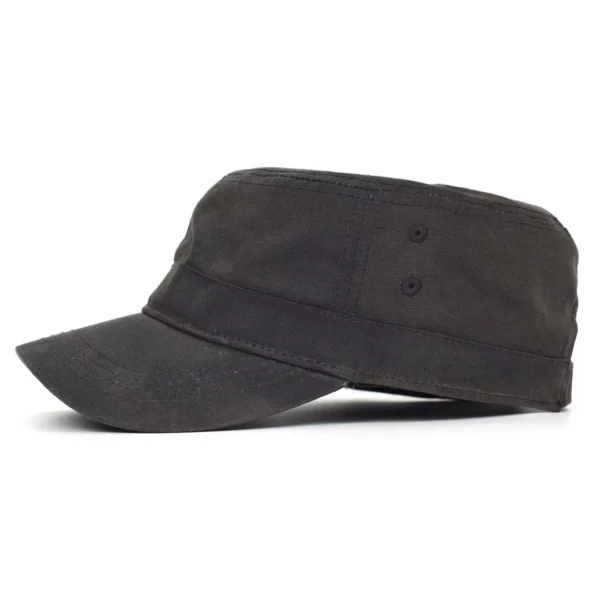 Casquette Militaire en Coton Ciré Gris Casquette Militaire en Coton Ciré Gris.