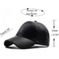 Casquette en Cuir Noir Homme et Femme (dimensions).