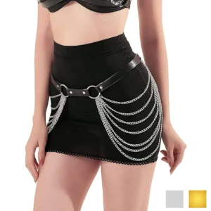 Ceinture de Taille Gothique Punk Cascade de Chaînes.