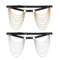 Ceinture de Taille en Cuir Synthétique avec Cascade de Chaînes Métalliques.