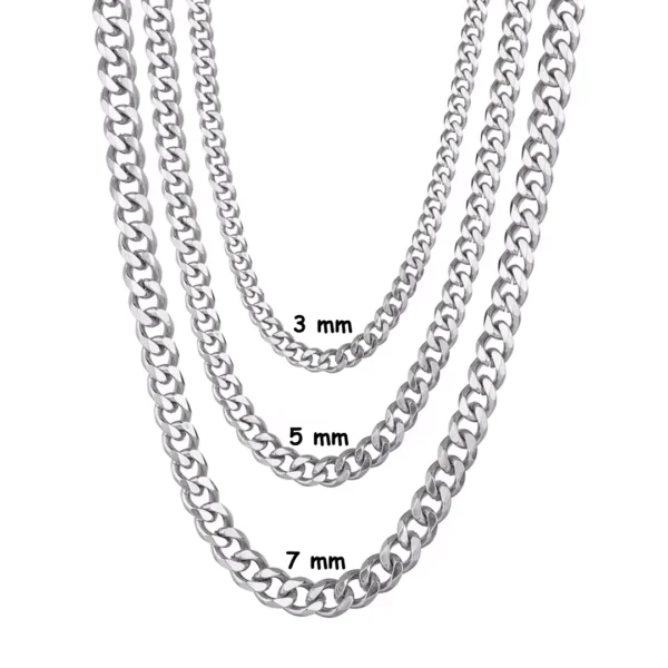 Chaîne Cubaine Acier 316L Poli Maillons 3 5 ou 7 mm Chaîne Cubaine Acier 316L Poli Maillons 3 5 ou 7 mm.