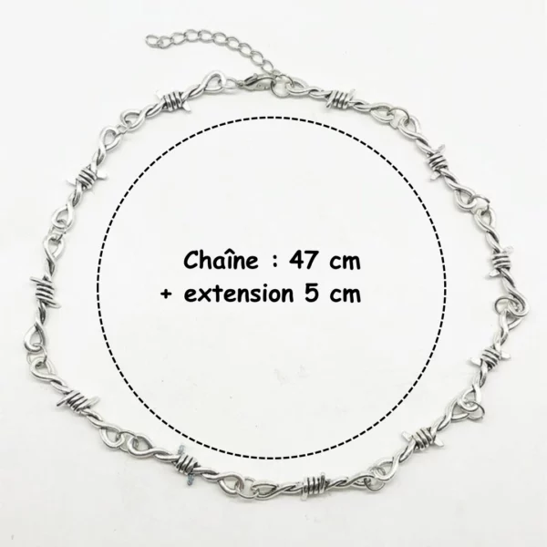 Chaîne en Fil Barbelé avec Extension à Petits Maillons Chaîne en Fil Barbelé avec Extension à Petits Maillons.