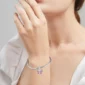 Charm Crâne Papillon Améthyste en Argent 925 pour Bracelet Breloques Femme.