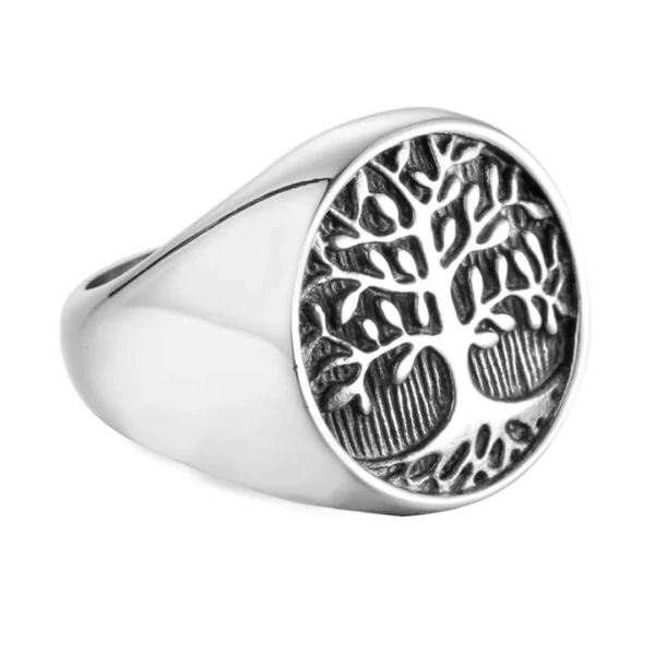 Chevalière Arbre de Vie en Acier Chirurgical 316L Poli Chevalière Arbre de Vie en Acier Chirurgical 316L Poli.