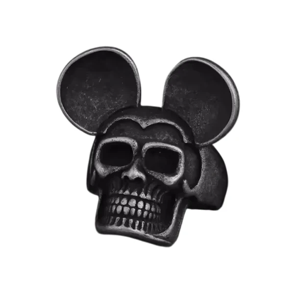 Chevalière Gothique Crâne aux Oreilles Iconiques Acier 316L.