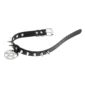 Choker Cuir Noir Clouté avec Pentacle Métallique Punk Goth Fermeture Boucle à Ardillon.