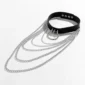 Choker Cuir Noir Punk avec Anneau et Chaînes Dégradées.