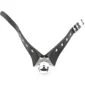Choker en Cuir Noir à Col Roulé avec Clochette Métallique Fermeture par Boucle à Ardillon