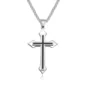 Collier Croix Relief Noir Unisexe Style Gothique